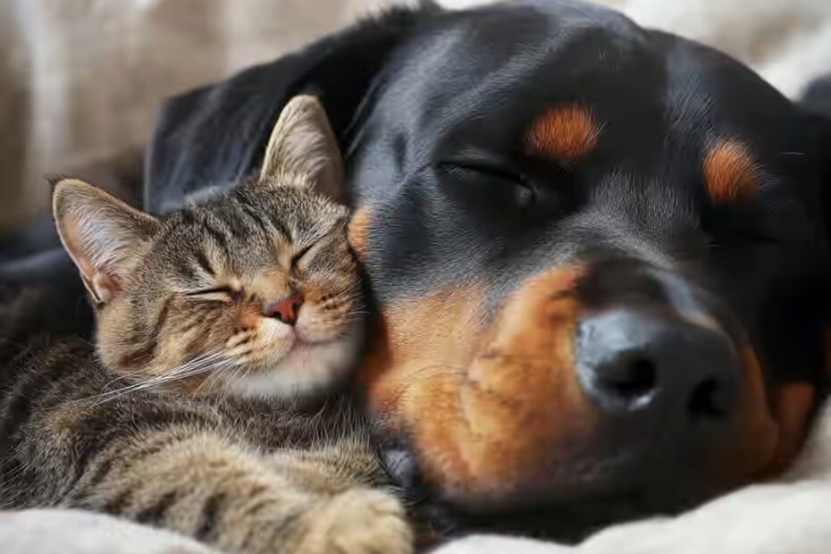 Rottweiler et chat : une cohabitation possible